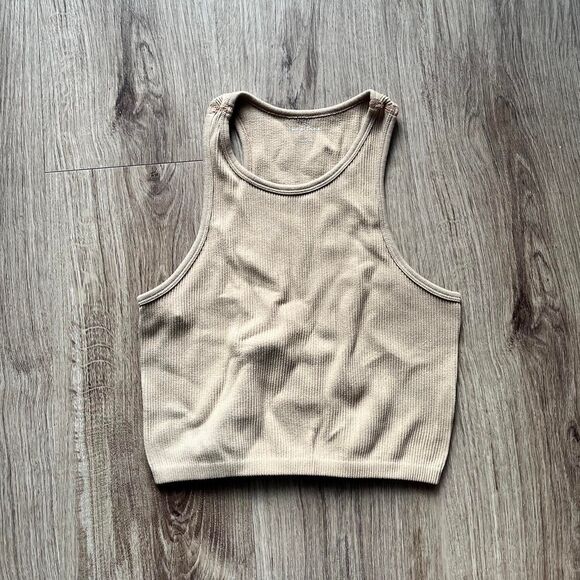 Women's Cream Love Tree ribbed tank crop top Size L - Picture 1 of 4